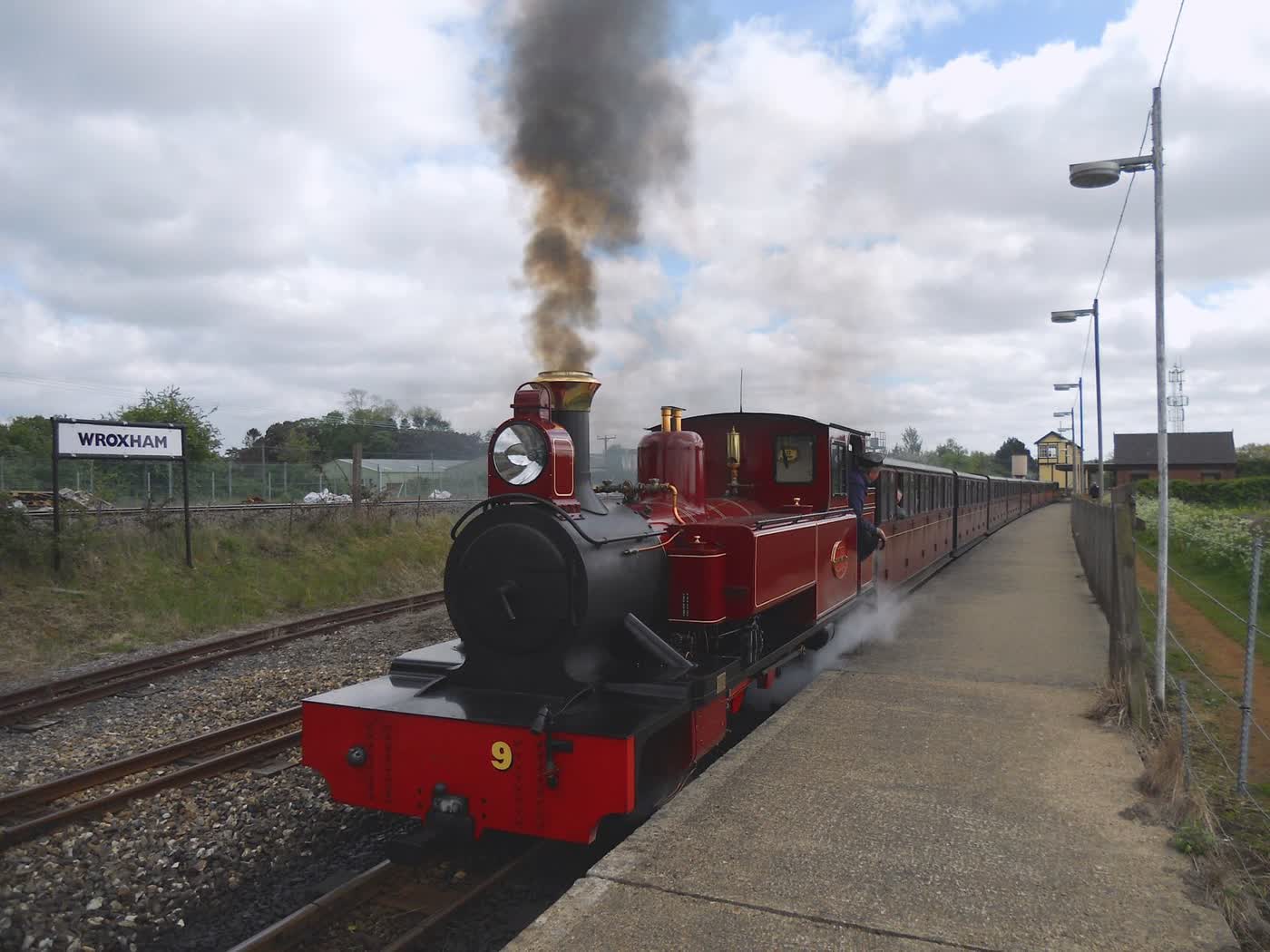A steam train on the Bure Valley Railway