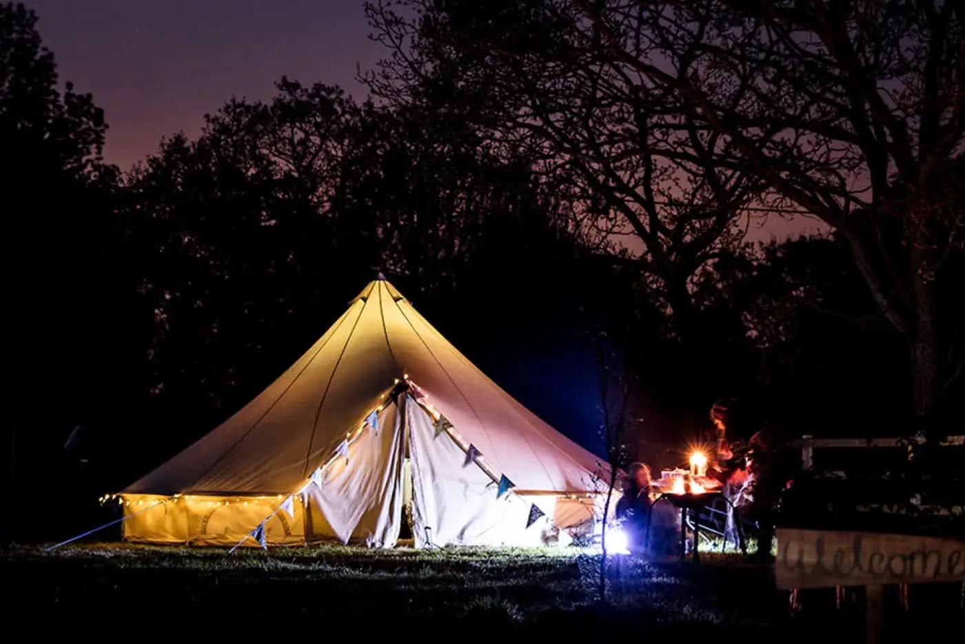 A bell tent at Canal Camping